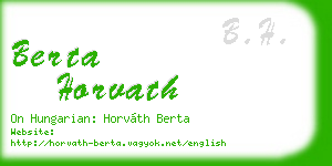 berta horvath business card